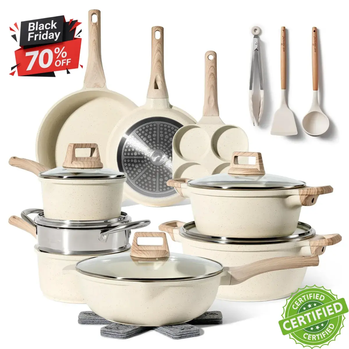 Ceramic Cooking Set 12 piezas con revestimiento cerámico